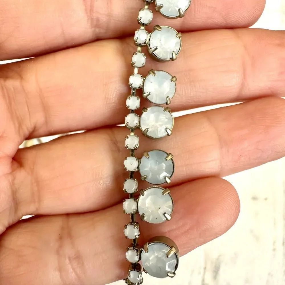 Multi chain blue beaded necklace - Picture 7 of 11